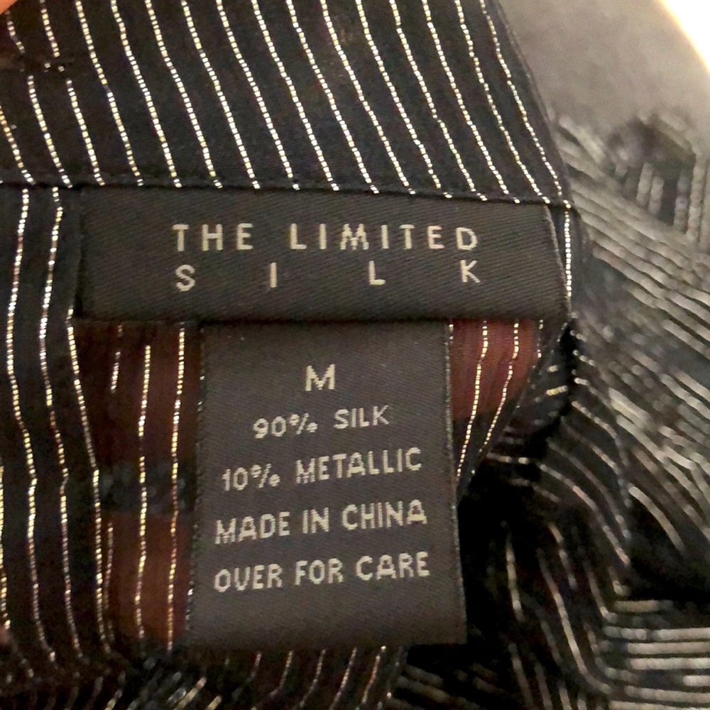 The Limited Silk metallic black high neck shell